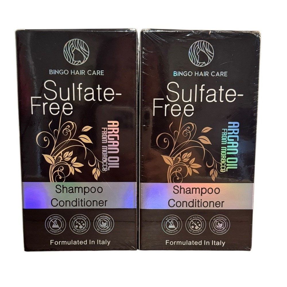 Bingo Hair Care Argan Oil Shampoo Conditioner Set Sulfate Free 2 Pack Italy